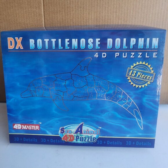 DX Bottlenose Dolphin 4D Puzzle 43 Pieces Sea Animal 4D Master NEW SEALED - Picture 1 of 5